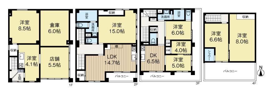 神戸市中央区元町通店舗付き戸建て
